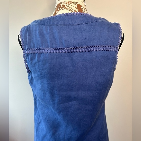 Boden 100% linen sleeveless blue dress in a size 4L - Picture 7 of 12